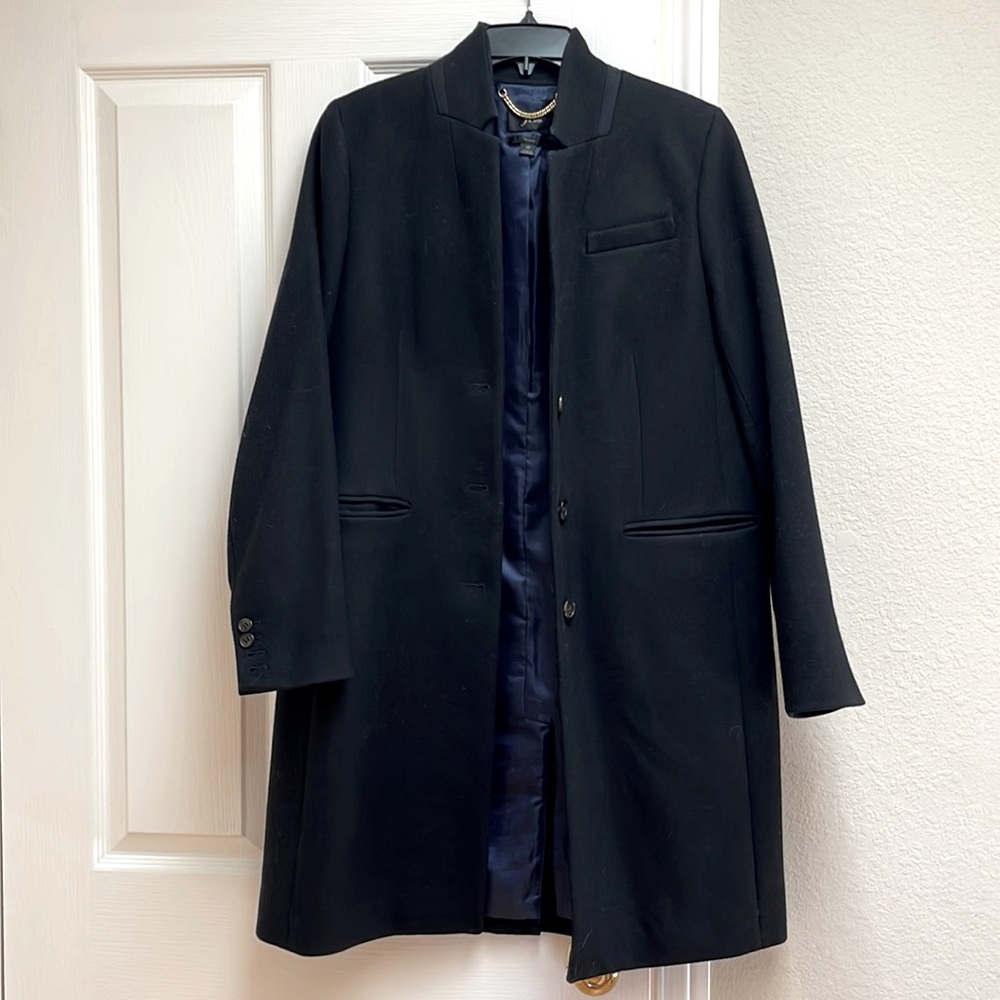 J. Crew Regent Top Coat, black wool